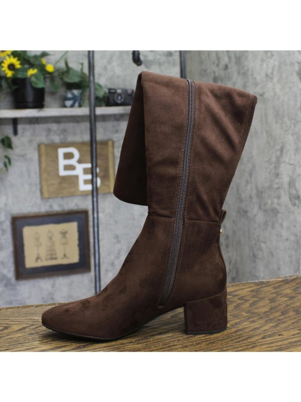 NWT Michael Michael Kors Braden Over-the-Knee Block Heel Boots Mocha Brown 5.5M - Picture 9 of 11